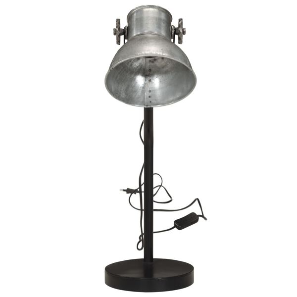 vidaXL Skrivebordslampe 25 W vintage sølv 17x17x60 cm E27