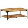 vidaXL Salongbord 2 lag 100x55x38 cm heltre mango og st&aring;l