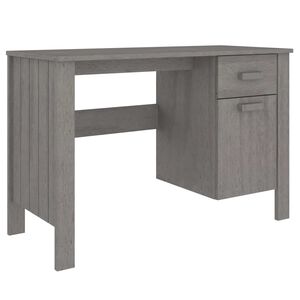 vidaXL Skrivebord HAMAR lysegr&aring; 113x50x75 cm heltre furu