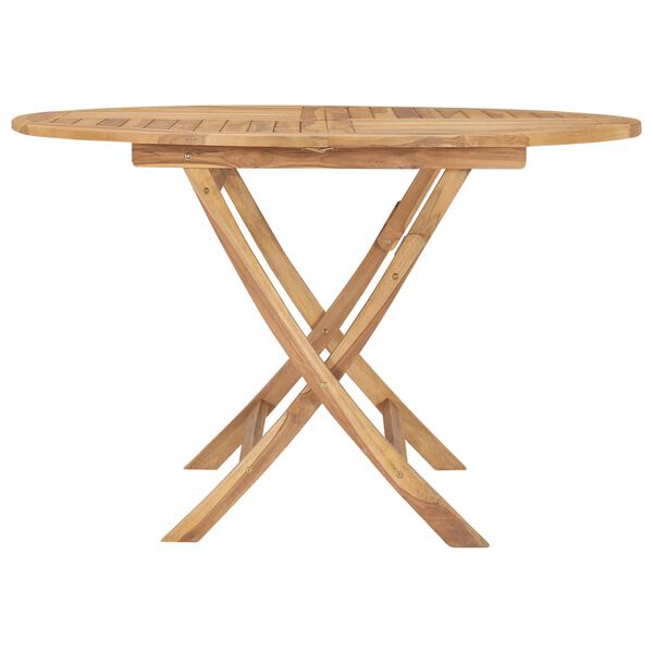 vidaXL Sammenleggbart hagebord Ø 120 cm heltre teak