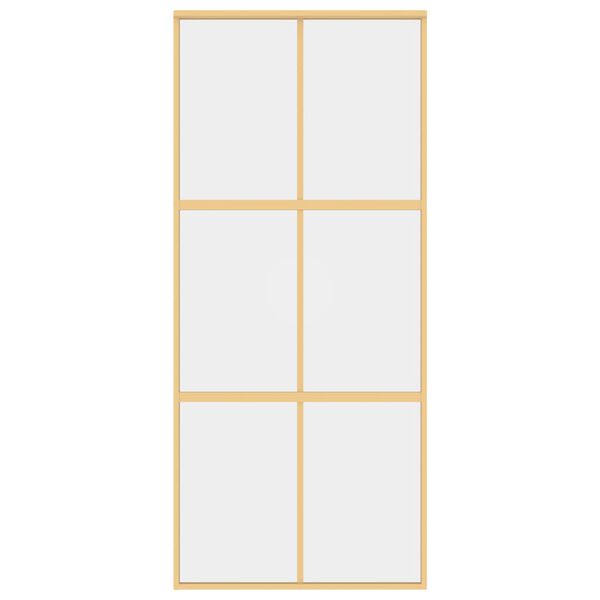 vidaXL Skyved&oslash;r gull 90x205 cm gjennomsiktig ESG glass og aluminium