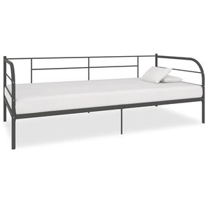 vidaXL Ramme til dagseng gr&aring; metall 90x200 cm