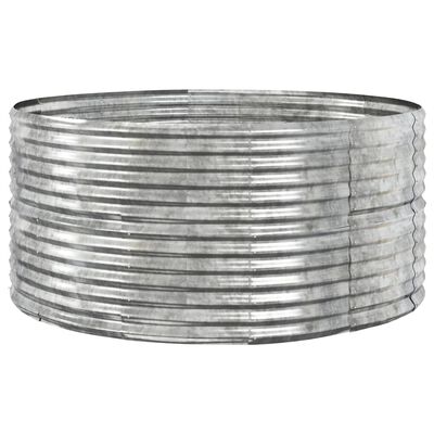 vidaXL Plantekasse sølv 140x140x68 cm pulverlakkert stål
