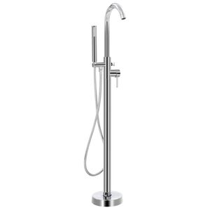 vidaXL Frittst&aring;ende badekarkran rustfritt st&aring;l 118,5 cm