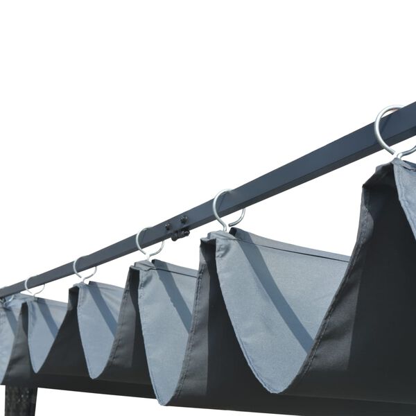 vidaXL Paviljong med uttrekkbart tak polyrotting 400x400x200 cm gr&aring;