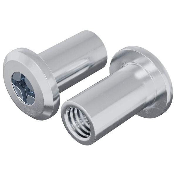 vidaXL L&aring;semutter 2 pcs s&oslash;lv M6 x 15 mm St&aring;l