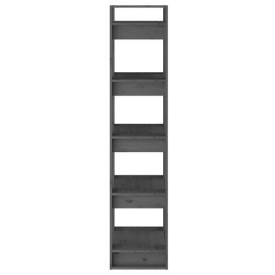 vidaXL Bokhylle/romdeler grå 41x35x160 cm heltre furu