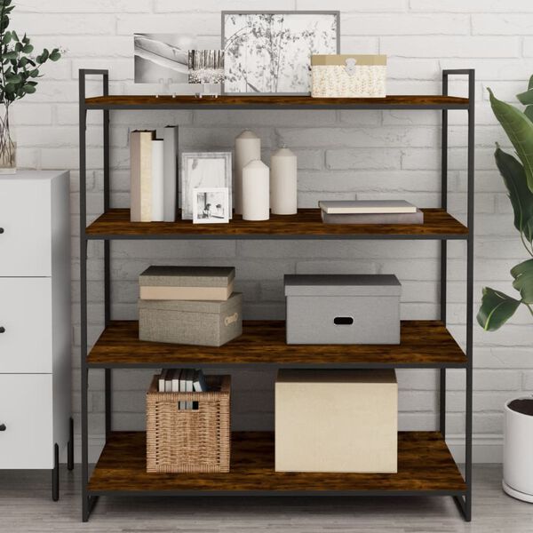 vidaXL Vegghyller 4 stk r&oslash;kt eik 100x50x1,5 cm konstruert tre