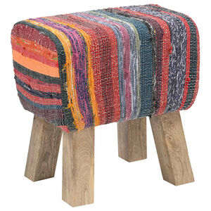 vidaXL benk 40 x 30 x 45 cm Ekte L&aelig;r Flerfarget