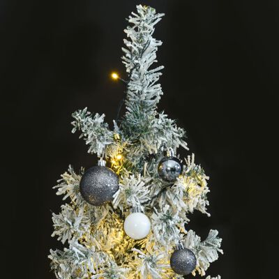 vidaXL Slankt juletre med 300 LED og kulesett 270 cm