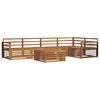 vidaXL Utend&oslash;rs sofa-sett 6 pcs Naturlig Solid akasietre