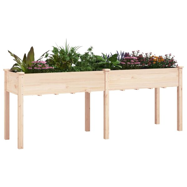 vidaXL Plantekasse med foring 203x53x76 cm heltre gran