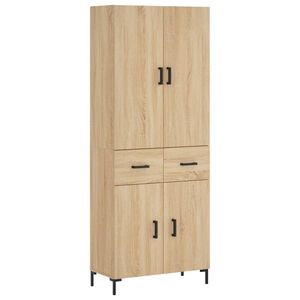 vidaXL Highboard sonoma eik 69,5x34x180 cm konstruert tre