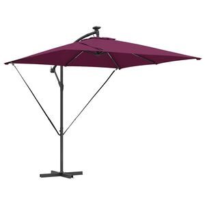 vidaXL Kantilever bananparasol Vinrød 249 x 249 x 250 cm