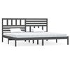 vidaXL Sengeramme grå heltre furu 200x200 cm