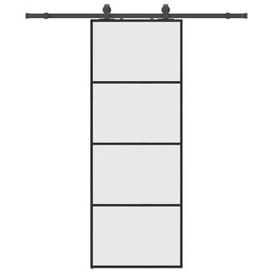 vidaXL Skyved&oslash;r med monteringssett svart 76x205 cm ESG-glass