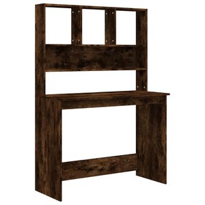 vidaXL Skrivebord med hyller r&oslash;kt eik 102x45x148 cm konstruert tre