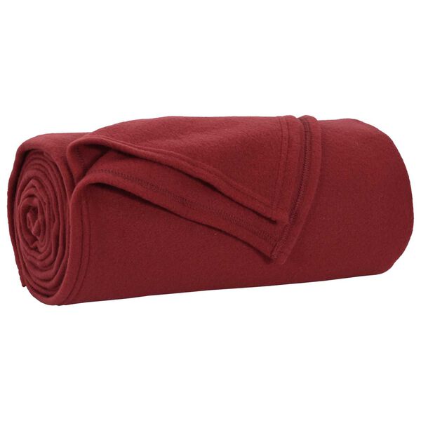 vidaXL Kastepledd 6 pcs Bordeaux R&oslash;d 170 x 130 cm Fleece