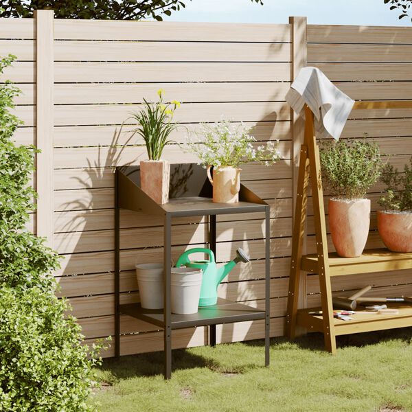 vidaXL Plantestativ antrasitt 56,5x54,5x100 cm galvanisert stål