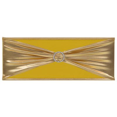 vidaXL Stolbånd 25 stk stretch med diamantsløyfe gull