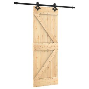 vidaXL Skyved&oslash;r Naturlig og svart 70 x 210 cm Massiv Furu Tre