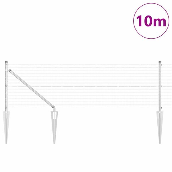 vidaXL Gjerdep&aring;le s&oslash;lv 10 x 0,4 m (19 x 19 mm maskerull) St&aring;l
