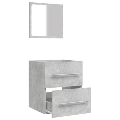 vidaXL Baderomsskap med speil betonggrå 41x38,5x48 cm