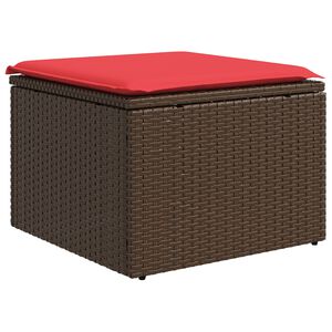 vidaXL Hagekrakk med pute brun 55x55x37 cm polyrotting