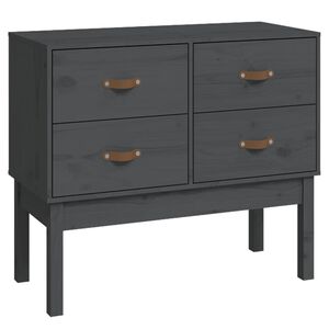 vidaXL Konsollskap gr&aring; 90x40x78 cm heltre furu