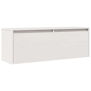 vidaXL Veggskap hvit 100x30x35 cm heltre furu