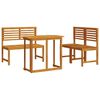 vidaXL Hage Bistro Sett 3 pcs Brun Solid akasietre