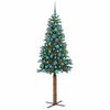 vidaXL Slim juletre med 300 LED grønn 180 cm PVC og Massivt Furu tre
