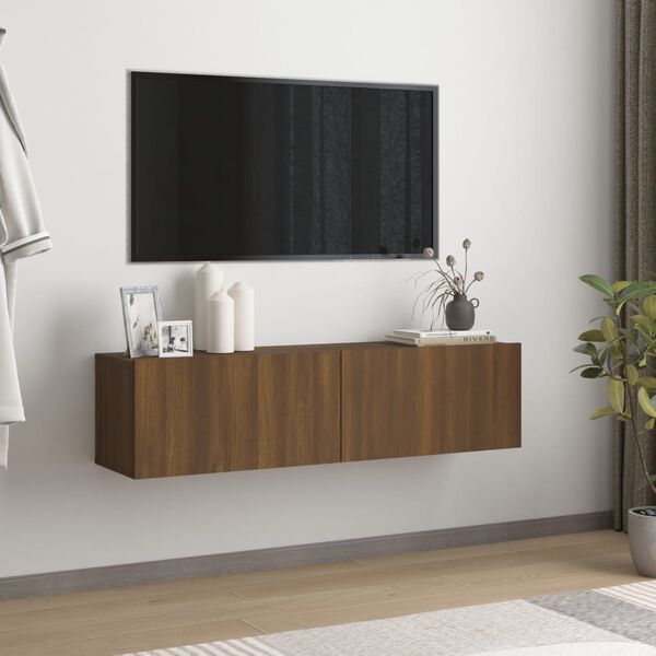 vidaXL TV-benk brun eik 120x30x30 cm konstruert tre