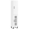 vidaXL Highboard h&oslash;yglans hvit 34,5x34x180 cm konstruert tre