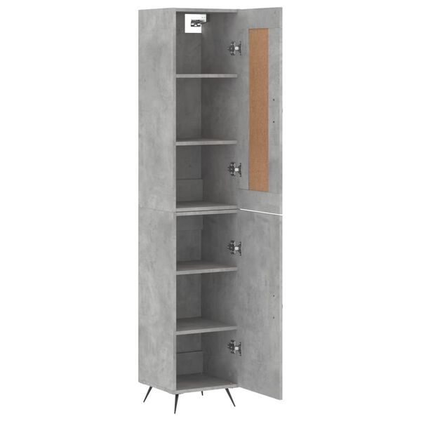 vidaXL Highboard betonggr&aring; 34,5x34x180 cm konstruert tre