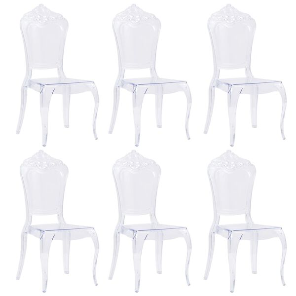 vidaXL Spisestoler 6 stk gjennomsiktig polykarbonat