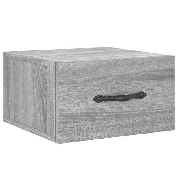 vidaXL Veggmontert nattbord gr&aring; sonoma 35x35x20 cm