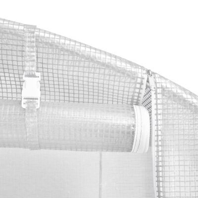 vidaXL Drivhus med stålramme hvit 18 m² 6x3x2 m