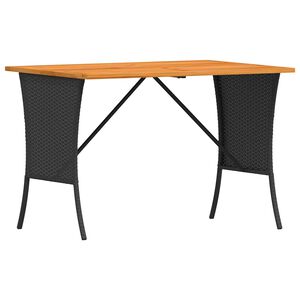 vidaXL Hagebord med topp i akasietre svart 105x75x72 cm polyrotting