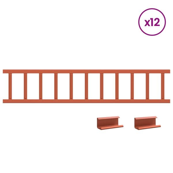 vidaXL Tak sn&oslash;fanger R&oslash;d 1200 x 2,5 x 20 cm St&aring;l