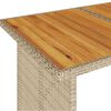 vidaXL Hagebord med treplate beige 110x68x70 cm polyrotting
