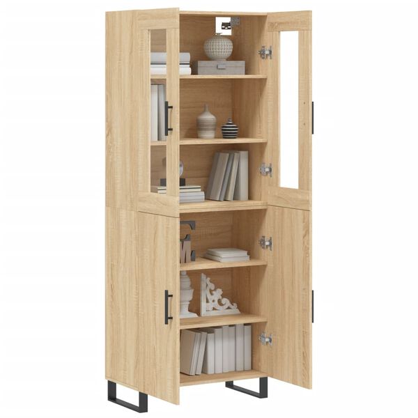 vidaXL Highboard sonoma eik 69,5x34x180 cm konstruert tre