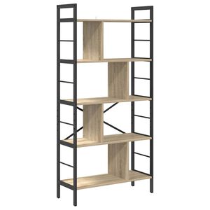 vidaXL Bokhylle 9 niv&aring;er 75 x 30 x 156 cm Konstruert tre Sonoma eik
