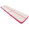 vidaXL Oppbl&aring;sbar gymnastikkmatte med pumpe 700x100x15 cm PVC rosa