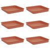 vidaXL Firkantet Blomsterbrett 6 pcs Klinker R&oslash;d 15 x 15 x 2 cm Plast