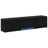 vidaXL TV-benk med LED Svart Eik 165 x 34 x 40 cm Konstruert tre