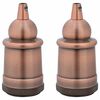 vidaXL Lampeholdere 2 stk r&oslash;d bronse E27