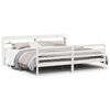 vidaXL Sengeramme med hodegavl hvit 200x200 cm heltre furu
