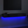 vidaXL TV-benk med LED-lys høyglans grå 120x35x15,5 cm