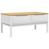 vidaXL Salongbord FLORO hvit 99x55,5x45 cm heltre furu